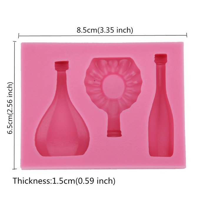 KookieMonsta Bottle Shapes Silicone Fondant Decorating Molds Cake Decorating Supplies Sugar Art Tools N3