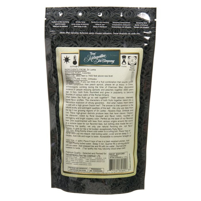 Metropolitan Tea Discovery Loose Tea Pack, Peach Apricot Flavored Black, 100gm N2