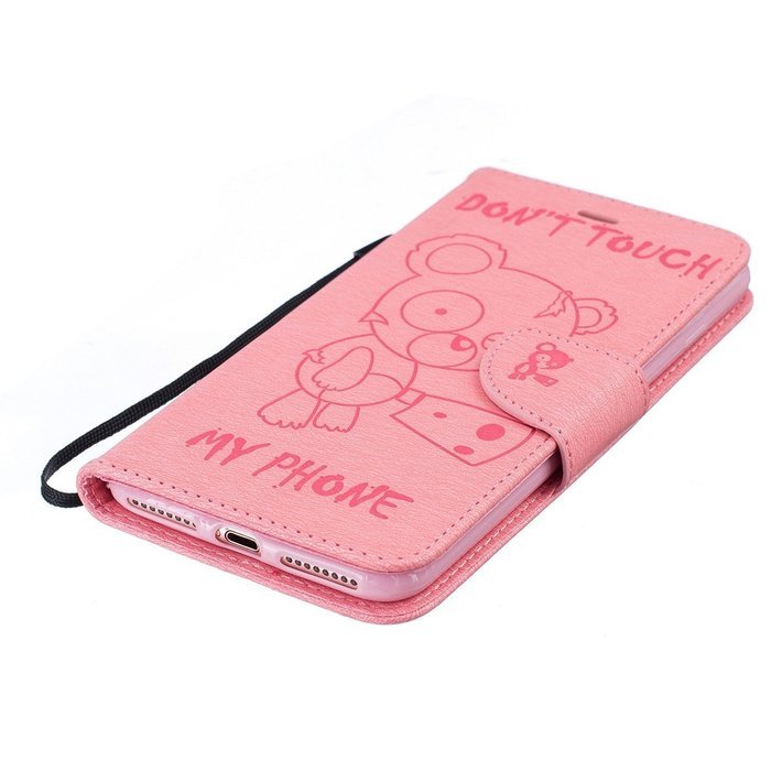 iPhone 7 Plus Case, iPhone 7 Plus Wallet Case,PHEZEN Cute Bear Don't Touch My Phone Design PU Leather Wallet Case... N101