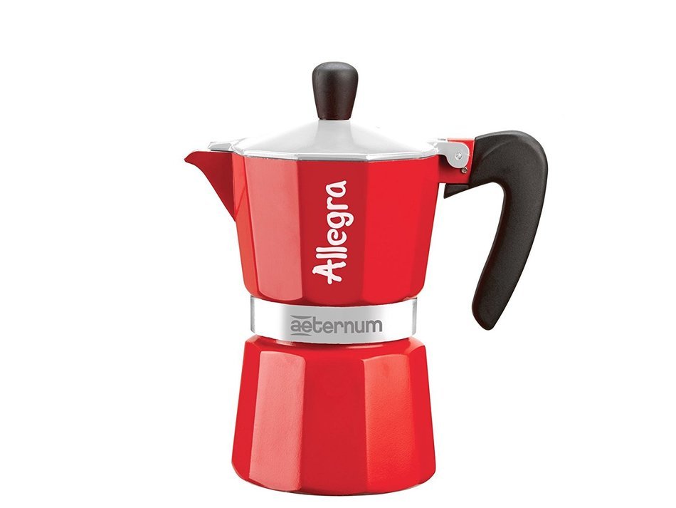 Bialetti 3 Cup Aeternum Allegra Stovetop Stove Top Espresso Coffee Maker Red N7