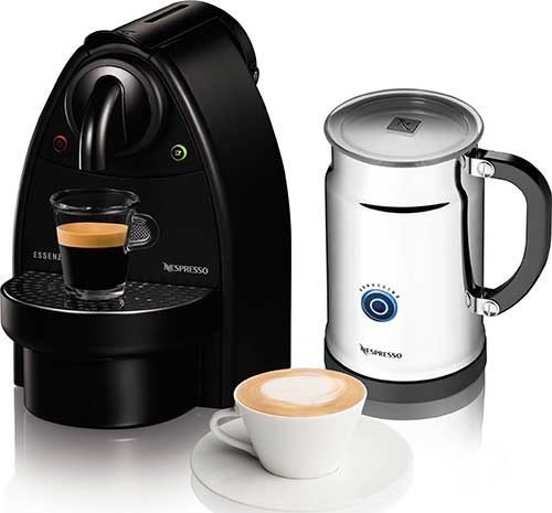 Essenza Manual Espresso Machine with Aeroccino Plus Milk Frother Bundle Option: Black/Aero+Bundle