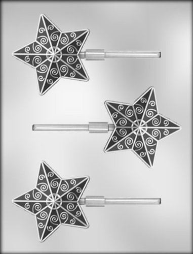 CK Products 3-Inch Fancy Star Sucker Chocolate Mold