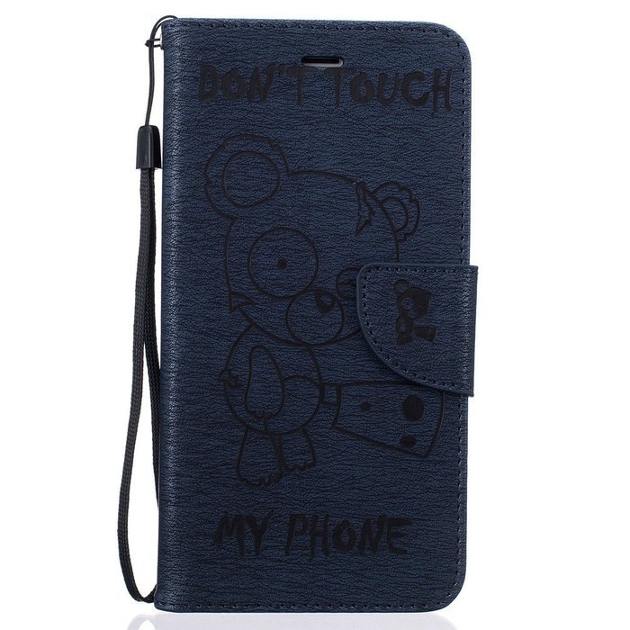 iPhone 7 Plus Case, iPhone 7 Plus Wallet Case,PHEZEN Cute Bear Don't Touch My Phone Design PU Leather Wallet Case... N123