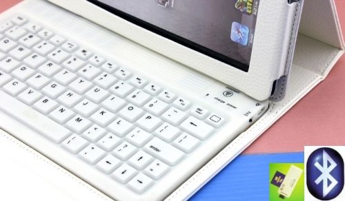 TOP New Ipad3 , Ipad2 Case with Keyboard & Bluetooth, Leather Case for Apple New Ipad3 , Ipad 2, The New Leather... N5