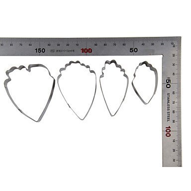 Sher FOUR-C 4pcs Stainless Steel Heart Peony Flower Biscuit Cake Cookie Cutters Baking Mould Cookie Fondant Decorating... N3