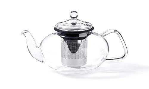 For Tea's Sake 33 Ounce Glass Teapot with Stainless Steel Infuser