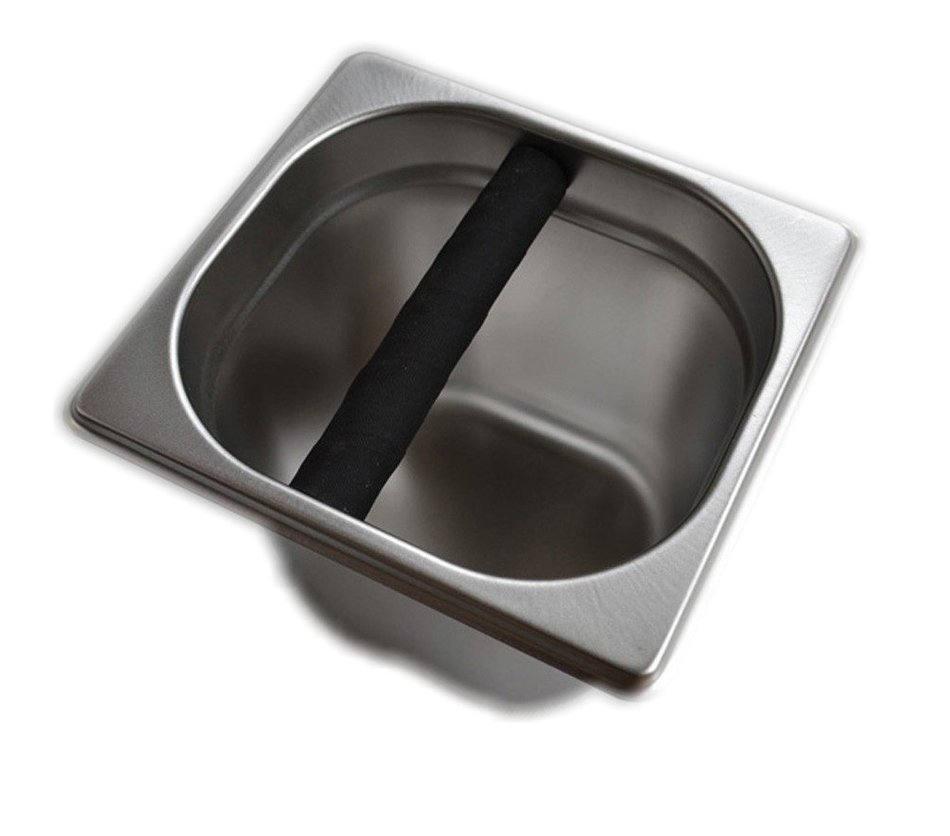 Stainless Coffee Machine Espresso Knock Box Flip Bang Recycle W Rubber Bar Large N3