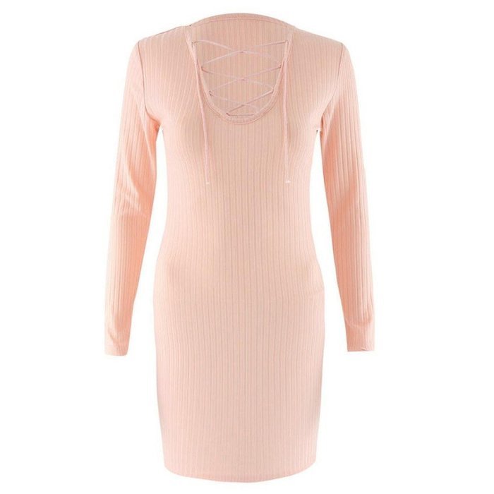 Mini Dress,Morecome Women Autumn Fashion V-Neck Bandage Mini Dress N21