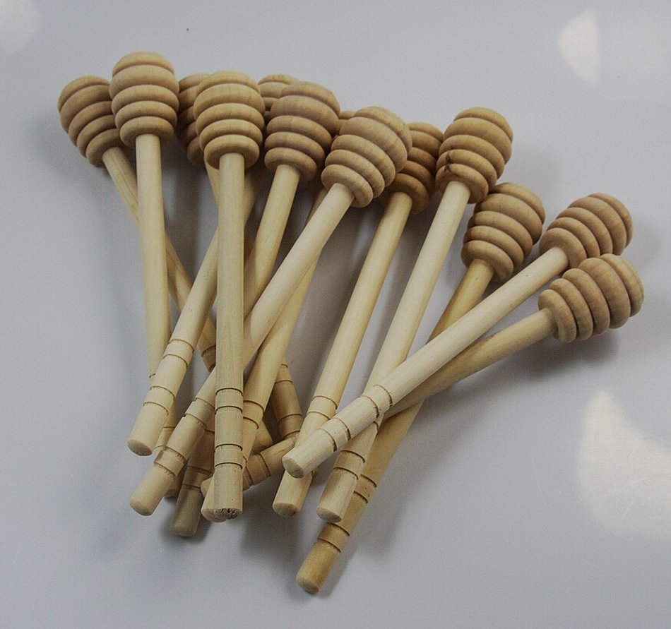 CHENGYIDA 100- PACK 6" Wooden Honey Dippers , Portable Mini Jam Honey Dipper Stirring Rod Wooden Muddler Honey... N3