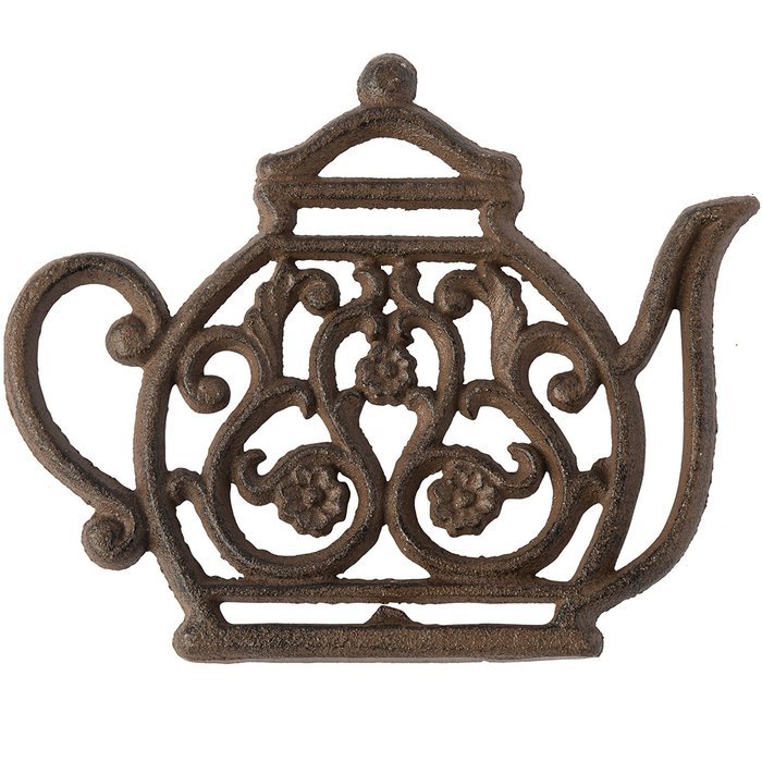 Cast Iron Trivet | Vintage Tea Pot | Decorative Cast Iron Trivet For Kitchen Or Dining Table | 7.7x6.3" | With... N3