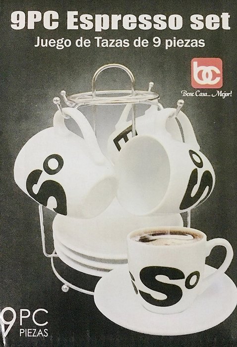 9pc Porcelain Espresso Set - Bene Casa N2