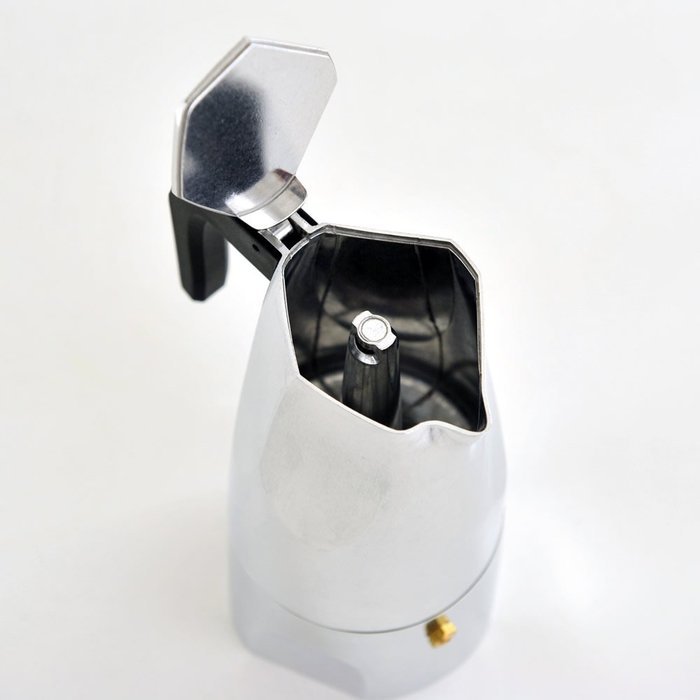 Alessi MT18/6 "Ossidiana" Stove Top Espresso 6 Cup Coffee Maker in Aluminium Casting Handle And Knob in Thermoplastic... N5
