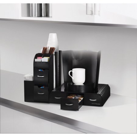 Mind Reader Black K-Cup Combine 2-Piece Drawer and Condiment Organizer N2