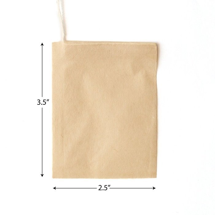 Natural, Unbleached Empty Drawstring Tea Filter Bags w/ Free Tea Bag Squeezer | Biodegradable Paper Tea Bags for... N3