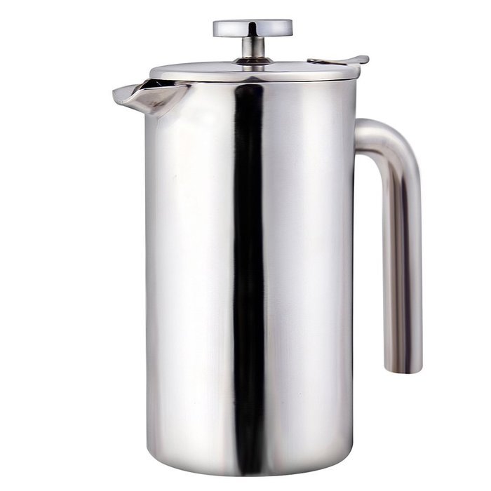 800Ml 202 Stainless Steel Double Walled Tea Pot Coffe Maker with Handle K1876-2