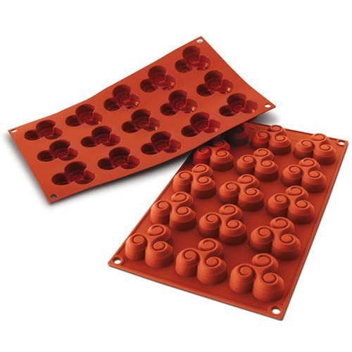 Silikomart Professional Flexible Silicone Bakeware: Triskell 0.68 Oz, 1.97" x 1.97" x 0.67" High, 15 Cavities