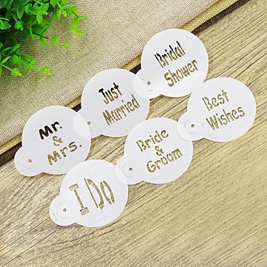 Sher Decorating Stencil For Ice /Cake /Cookie /Cupcake /Pie /Pizza,Wedding Lettering Cupcake Stencil Set N3