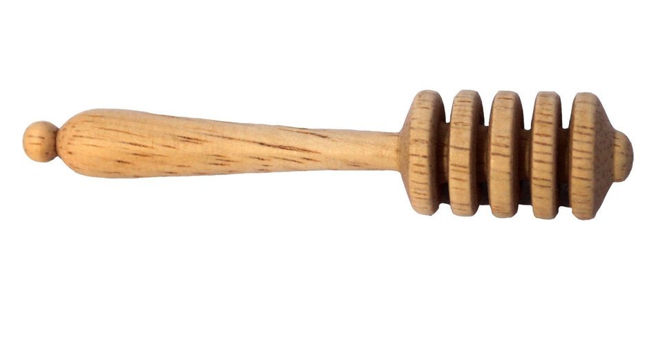 RaanPahMuang FairTrade Rubber Wood Crafted Honey Spoon Serving Dipper Small Size