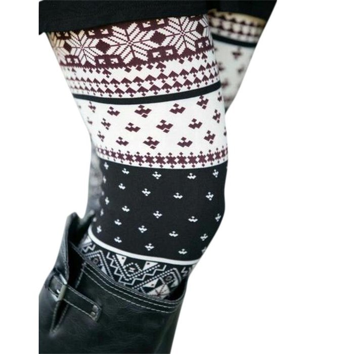 PHOTNO Casual Women Lady Skinny Geometric Print Stretchy Jegging Pants Slim Leggings N120