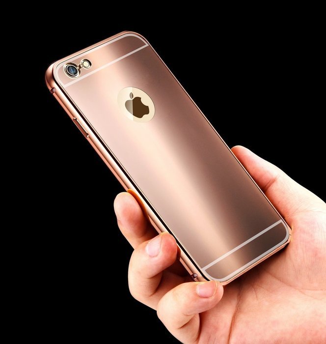 For iPhone 6 Case, Aroko Luxury Air Aluminum Metal Bumper Detachable + Mirror Hard Back Case ,2 in 1 cover ,Ultra... N4