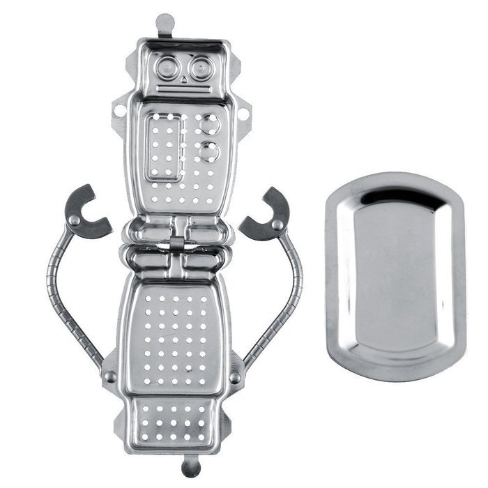 Hot Cute Creative Stainless Steel Hanging Robot Infuser Loose Tea Leaf Strainer Filter Diffuser Tea Essential N2