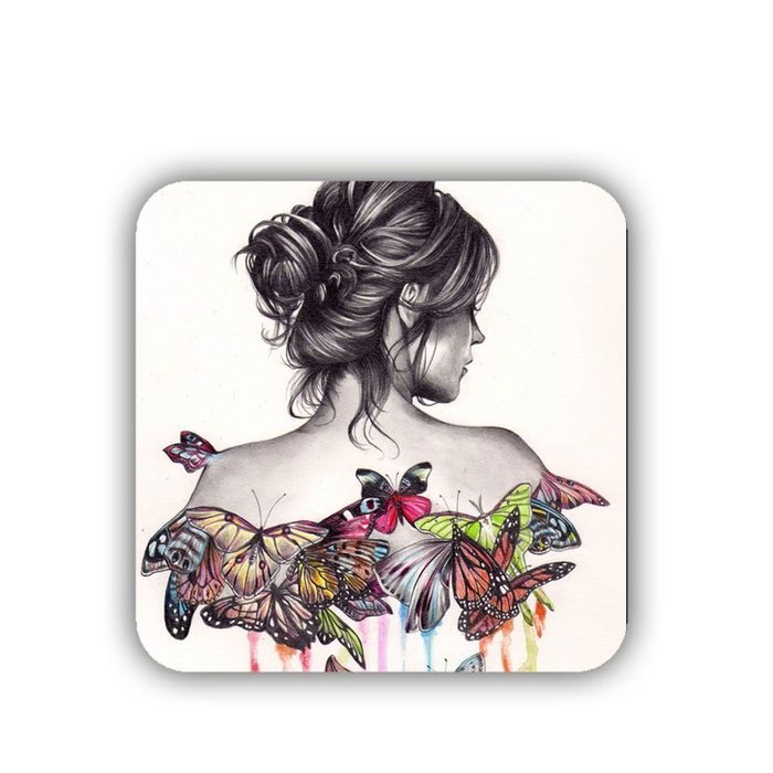 Generic Mdf Design Butterfly Cup Mat Hipster N8