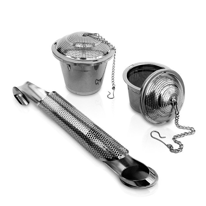 Oxford Eve&rsquo;s Tea Infuser set - 3 piece Gift Set of Stainless Steel Loose Leaf Tea Strainers Includes 1x Long Handled... N4