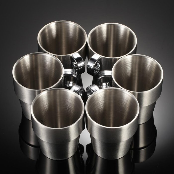 Backpacking mug 7PCS Stainless Steel Camping Cup Mug Drinking Coffee Tea Mugs with Storage X0Q9 camping mug N2
