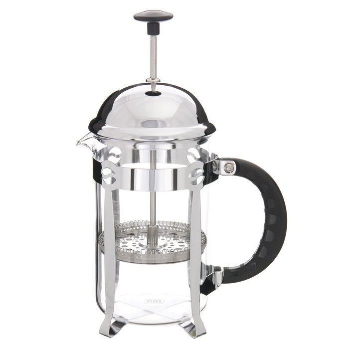 G&H Tea Services 4-Cup Chantilly Tea Press, Chrome N3