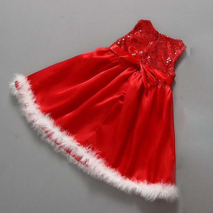 Baby Girls Xmas Gift,Morecome Kids Girls Christmas Party Red Dresses N6