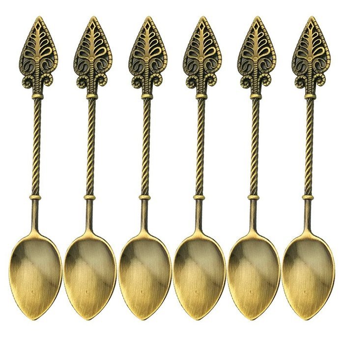 Retro Creative 6-pieces Tablespoon Coffee Scoops Stirring Spoon Sugar Spoon Tea Spoon Ice Cream Scoops Seasoning... N12