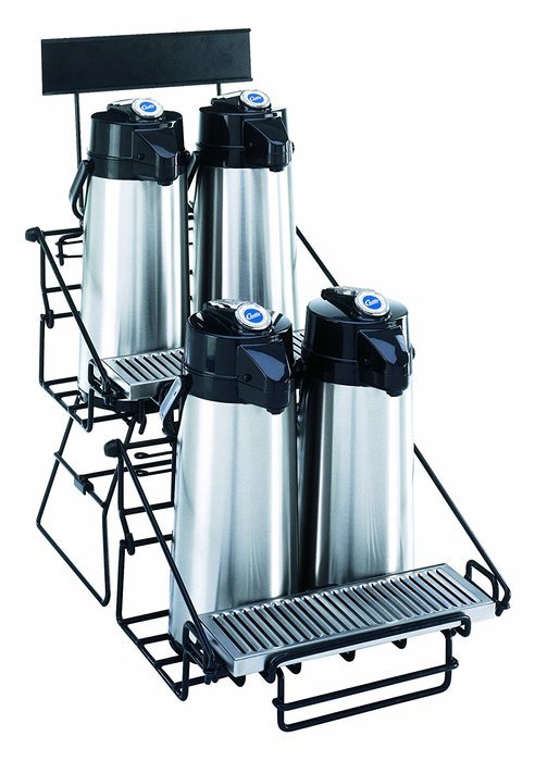 Wilbur Curtis Two-2 Position Wire Airpot Rack - Compact Design with Integral Drip Tray - WR4B0000 (Each)