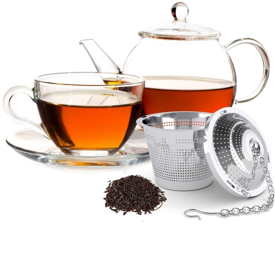 Schefs Multi Cup Premium Tea Infuser - Stainless Steel - Perfect Strainer for Loose Leaf Tea in the Kettle or... N3