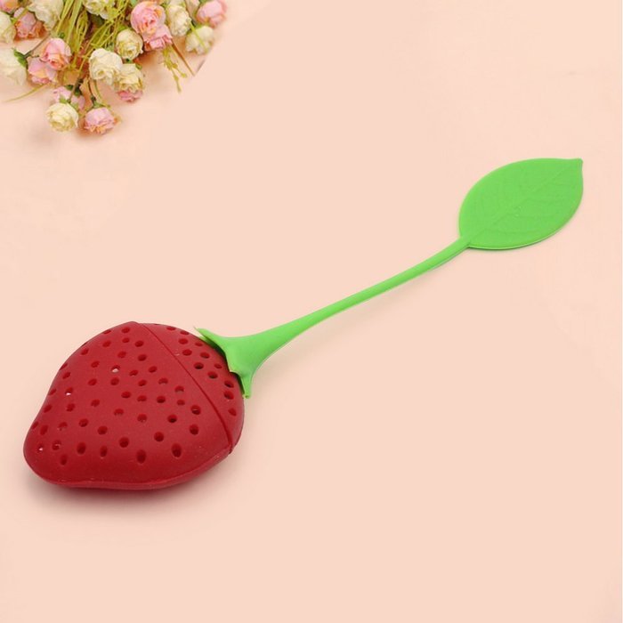 Refaxi&reg;2pcs Cute Strawberry Silicone Loose Tea Leaf Strainer Herbal Spice Filter Red N2