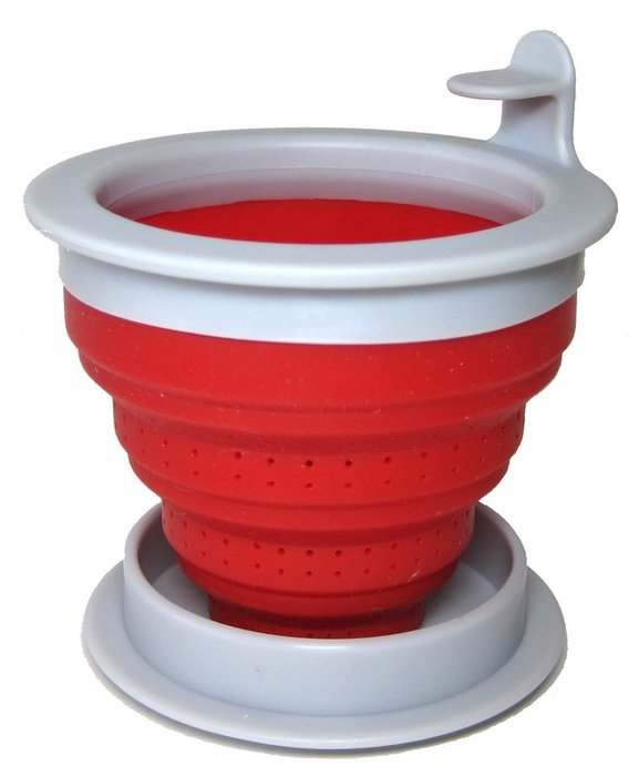 The TeaSpot Tuffy Steeper Silicone Loose Tea Filter Infuser Strawberry Red N2