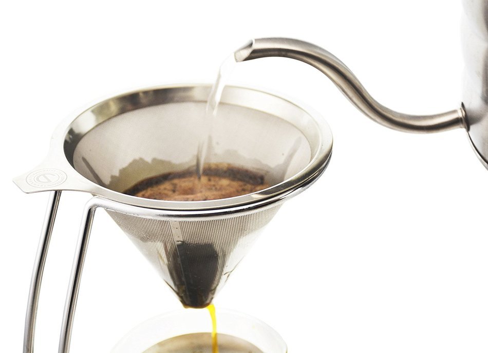 GROSCHE Frankfurt Pour Over Coffee Maker System with Reusable Filter and Coffee Server. 600ml/20.3 fl. oz N3