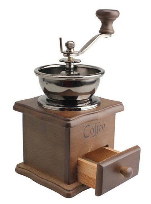 PuTwo B019XIUCZM Coffee Grinder Burr Coffee Grinder Stainless Steel with Ceramic Hand Crank, Wooden N4