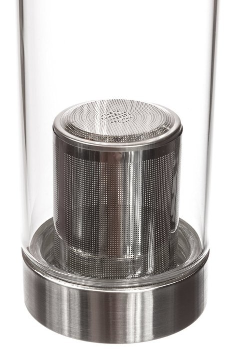 Hot or Cold Glass Tea Tumbler Bottle &ndash; Borosilicate Glass Tea Mug &ndash; Glass Water Bottle with Flavor Dispenser Cup... N15