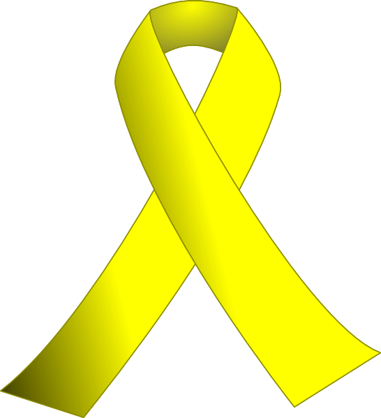 Yellow Cancer Ribbon Clip Art free image download