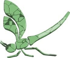 green dragonfly pattern on a black background