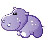 Cute Cartoon Baby Hippo