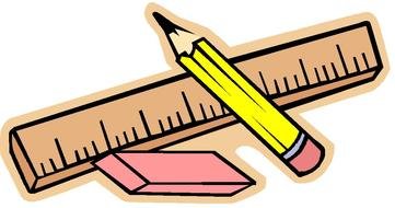 Ruler and pen Clip Art drawing
