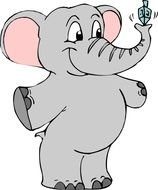 Cartoon funny Elephant drawing