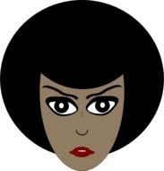 drawn head of an african girl with a round haircut
