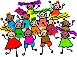 Clip art of lots of children