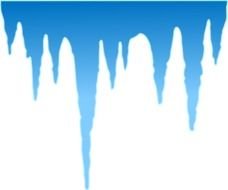 Black silhouettes of the icicles on the blue background clipart