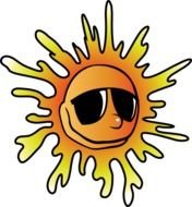 Hot Sun With Sunglasses Clip Art Free