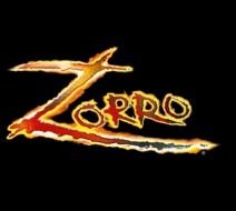 Zorro, flaming word at black background