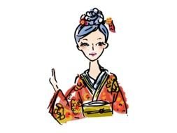 picture of a japanese girl on a white background