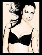 Adriana Lima Black Hair